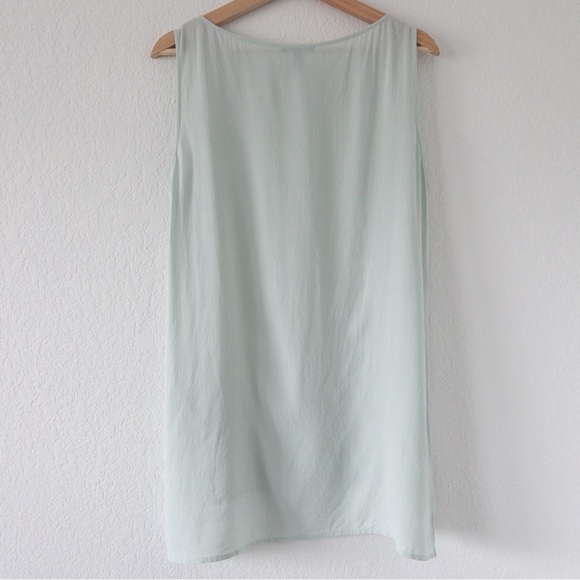 Eileen Fisher 100% Silk Sleeveless Tunic Top Light Mint Green Size Small - Picture 6 of 8